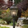 Provincial™ Lantern 11 in. Clear Seeded Art Glass Panel Post Light